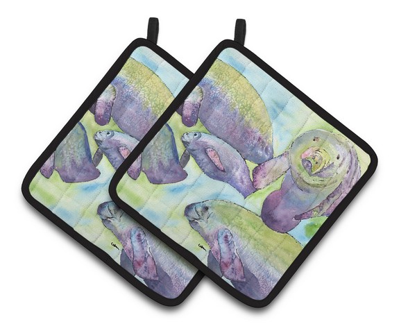 Picture of Carolines Treasures 8544PTHD Manatee Pair of Pot Holders, 7.5 x 3 x 7.5 in.