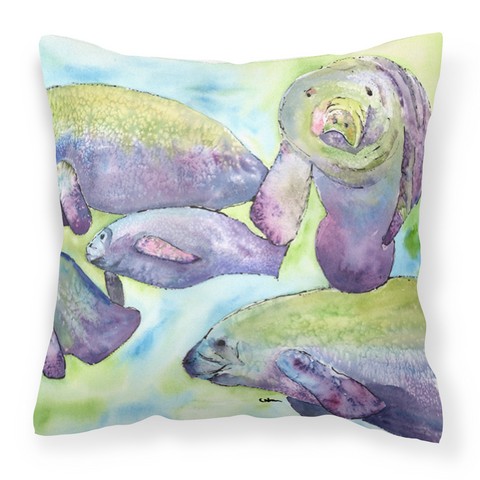Manatee Fabric Decorative Pillow 14 x 3 x 14 in.
