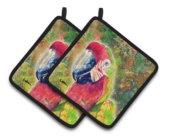 Picture of Carolines Treasures 8601PTHD Parrot Parrot Head Pair of Pot Holders, 7.5 x 3 x 7.5 in.