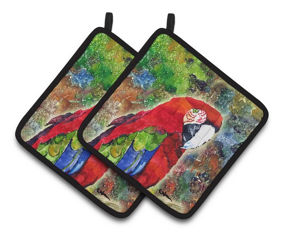 Picture of Carolines Treasures 8606PTHD Bird - Parrot Pair of Pot Holders, 7.5 x 3 x 7.5 in.