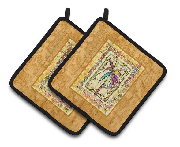 Picture of Carolines Treasures 8614PTHD Palm Tree Pair of Pot Holders, 7.5 x 3 x 7.5 in.