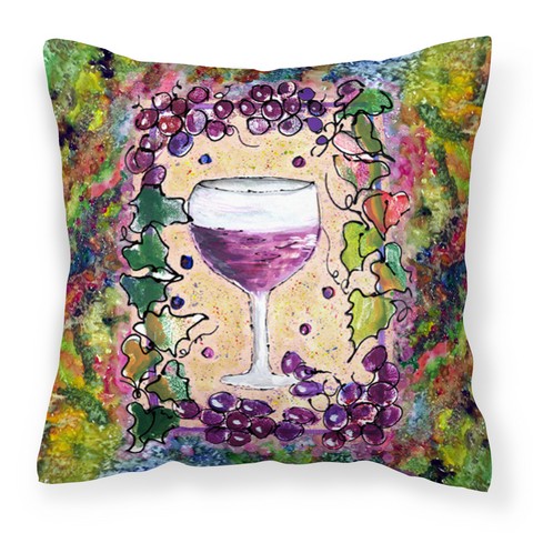 Wine Fabric Decorative Pillow - 14 x 3 x 14 in.