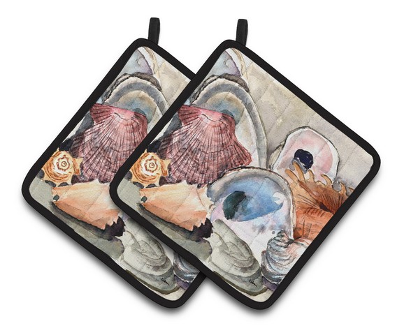 Picture of Carolines Treasures 8619PTHD Sea Shells Pair of Pot Holders, 7.5 x 3 x 7.5 in.
