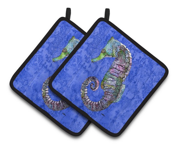Picture of Carolines Treasures 8639PTHD Seahorse Pair of Pot Holders, 7.5 x 3 x 7.5 in.