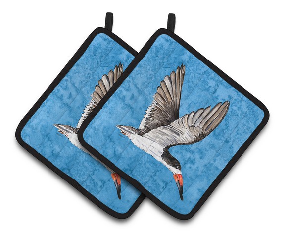 Picture of Carolines Treasures 8692PTHD Bird on Blue Pair of Pot Holders, 7.5 x 3 x 7.5 in.
