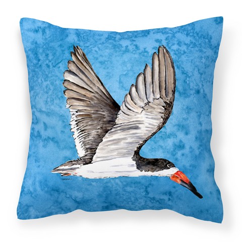 Bird on Blue Fabric Decorative Pillow