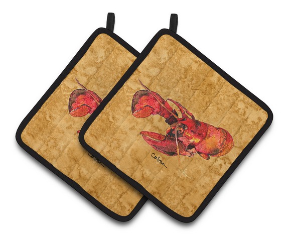 Picture of Carolines Treasures 8715PTHD Lobster Pair of Pot Holders, 7.5 x 3 x 7.5 in.