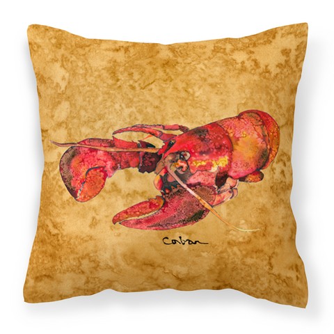 Lobster Fabric Decorative Pillow 14 x 3 x 14 in.