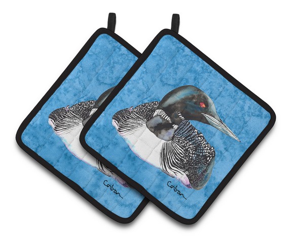 Picture of Carolines Treasures 8717PTHD Loon Pair of Pot Holders, 7.5 x 3 x 7.5 in.