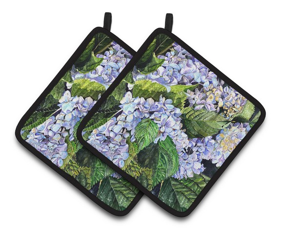 Picture of Carolines Treasures 8730PTHD Hydrangea Pair of Pot Holders, 7.5 x 3 x 7.5 in.