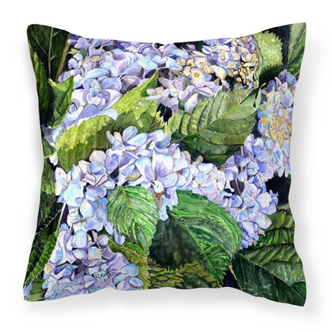 Hydrangea Fabric Decorative Pillow, 14 x 3 x 14 in.