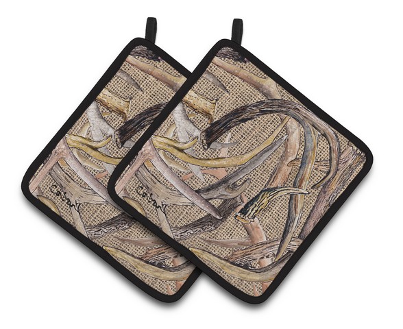 Picture of Carolines Treasures 8732PTHD Deer Horns Pair of Pot Holders, 7.5 x 3 x 7.5 in.