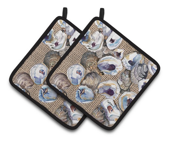 Picture of Carolines Treasures 8734PTHD Oyster Pair of Pot Holders, 7.5 x 3 x 7.5 in.