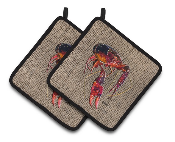 Picture of Carolines Treasures 8739PTHD Crawfish Pair of Pot Holders, 7.5 x 3 x 7.5 in.