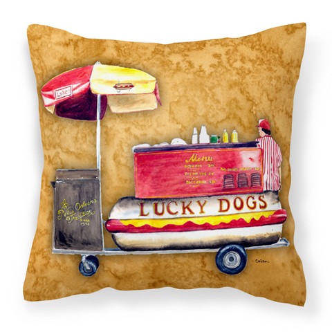 Hot Dog Fabric Decorative Pillow - 14 x 3 x 14 in.