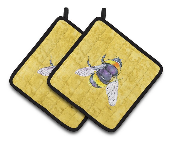 Picture of Carolines Treasures 8852PTHD Bee on Yellow Pair of Pot Holders, 7.5 x 3 x 7.5 in.