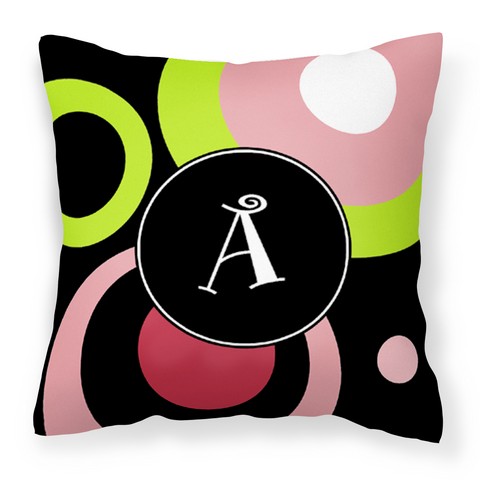 Letter A Monogram - Retro in Black Fabric Decorative Pillow - 14 x 3 x 14 in.