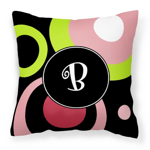Letter B Monogram - Retro in Black Fabric Decorative Pillow - 14 x 3 x 14 in.
