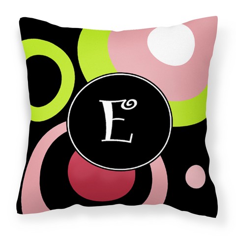 AM1002-EPW1414 Letter E Monogram - Retro in Black Fabric Decorative Pillow, 14 x 3 x 14 in.