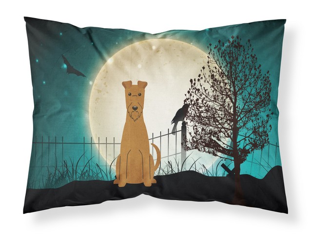 Picture of Carolines Treasures BB2252PILLOWCASE Halloween Scary Irish Terrier Fabric Standard Pillowcase, 20.5 x 0.25 x 30 in.