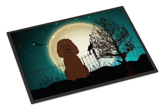 Halloween Scary Irish Water Spaniel Indoor or Outdoor Mat