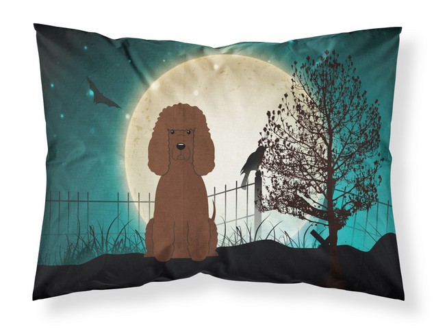 Halloween Scary Irish Water Spaniel Fabric Standard Pillowcase