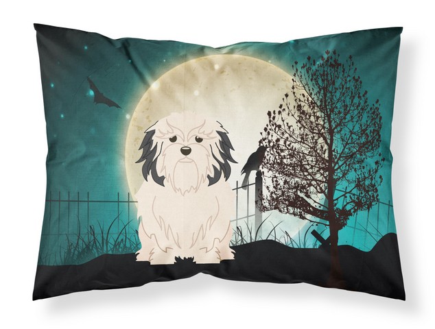 Halloween Scary Lowchen Fabric Standard Pillowcase