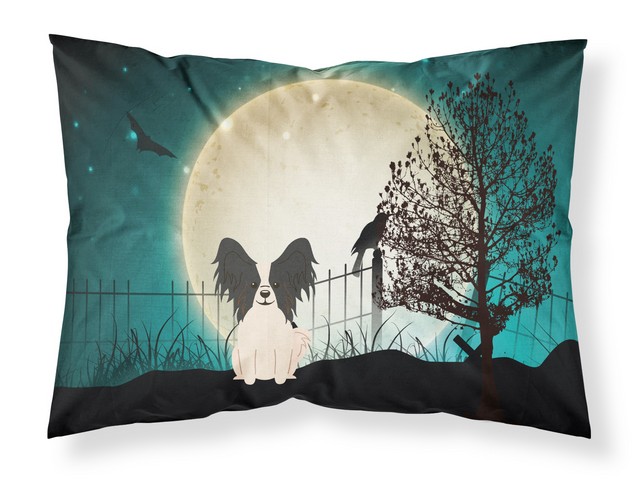Halloween Scary Papillon Black White Fabric Standard Pillowcase