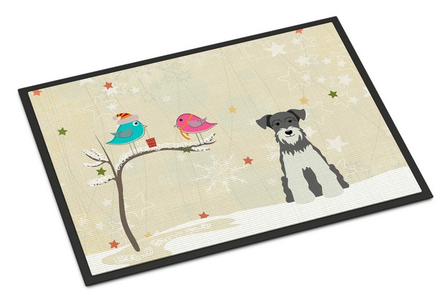 BB2526MAT Christmas Presents Between Friends Miniature Schanuzer Salt & Pepper Indoor or Outdoor Mat, 18 x 0.25 x 27 in.