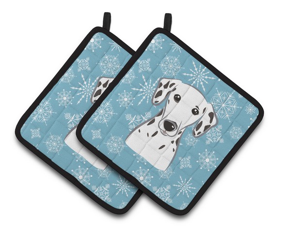 Picture of Carolines Treasures BB1644PTHD Snowflake Dalmatian Pair of Pot Holders, 7.5 x 3 x 7.5 in.