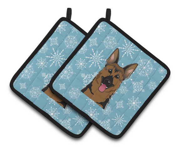Picture of Carolines Treasures BB1645PTHD Snowflake German Shepherd Pair of Pot Holders, 7.5 x 3 x 7.5 in.