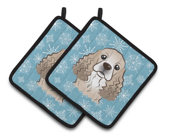 Picture of Carolines Treasures BB1650PTHD Snowflake Cocker Spaniel Pair of Pot Holders, 7.5 x 3 x 7.5 in.