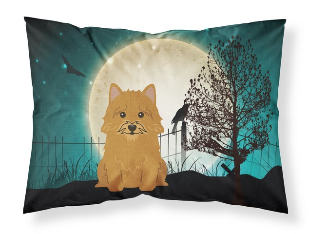 BB2210PILLOWCASE Halloween Scary Norwich Terrier Fabric Standard Pillowcase, 20.5 x 0.25 x 30 in.