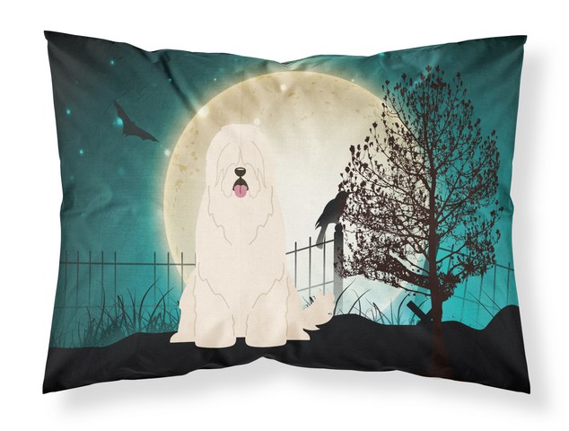 BB2214PILLOWCASE Halloween Scary South Russian Sheepdog Fabric Standard Pillowcase, 20.5 x 0.25 x 30 in.