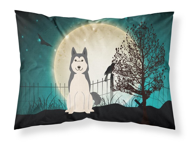 BB2215PILLOWCASE Halloween Scary West Siberian Laika Spitz Fabric Standard Pillowcase, 20.5 x 0.25 x 30 in.