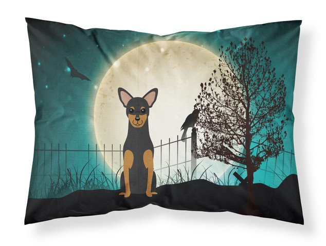 BB2218PILLOWCASE Halloween Scary Manchester Terrier Fabric Standard Pillowcase, 20.5 x 0.25 x 30 in.