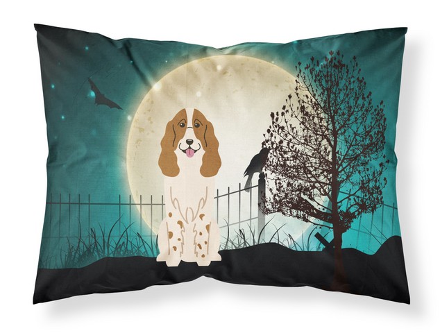 BB2221PILLOWCASE Halloween Scary Russian Spaniel Fabric Standard Pillowcase, 20.5 x 0.25 x 30 in.