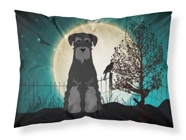 Halloween Scary Standard Schnauzer Black Fabric Standard Pillowcase