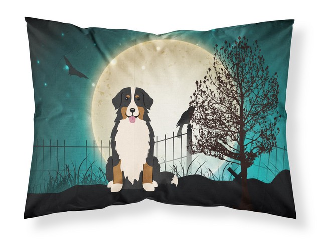 BB2226PILLOWCASE Halloween Scary Bernese Mountain Dog Fabric Standard Pillowcase, 20.5 x 0.25 x 30 in.