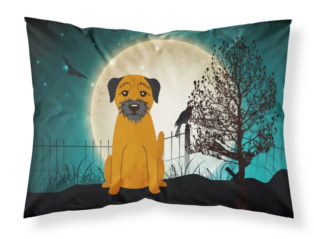 Halloween Scary Border Terrier Fabric Standard Pillowcase