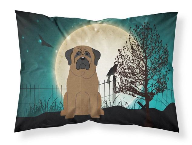 BB2274PILLOWCASE Halloween Scary Bullmastiff Fabric Standard Pillowcase, 20.5 x 0.25 x 30 in.