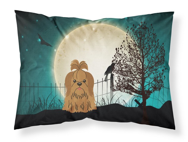 Halloween Scary Shih Tzu Chocolate Fabric Standard Pillowcase
