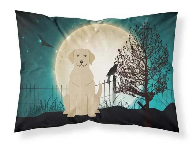 BB2245PILLOWCASE Halloween Scary Yellow Labrador Fabric Standard Pillowcase, 20.5 x 0.25 x 30 in.
