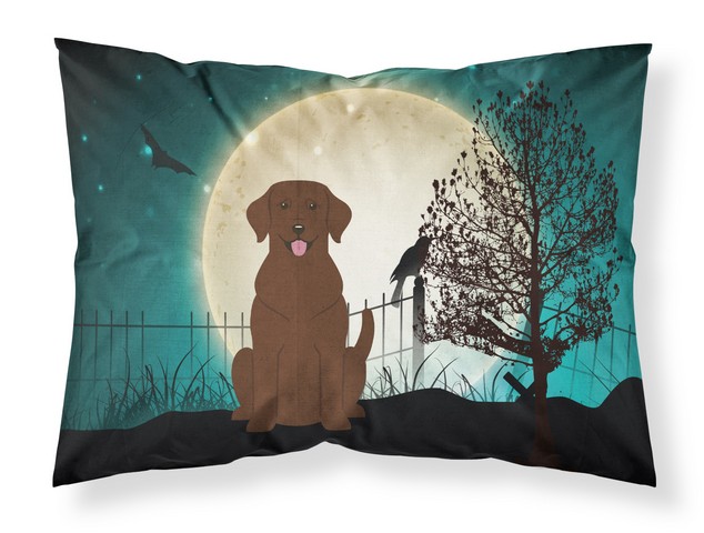 Halloween Scary Chocolate Labrador Fabric Standard Pillowcase
