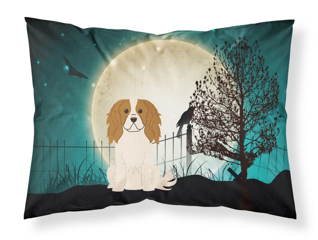 BB2248PILLOWCASE Halloween Scary Cavalier Spaniel Fabric Standard Pillowcase, 20.5 x 0.25 x 30 in.