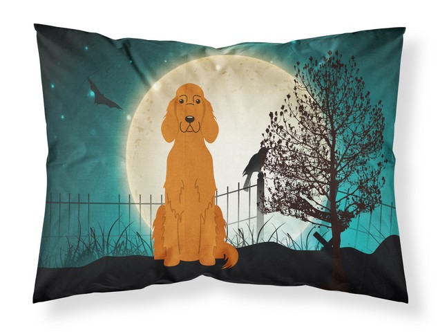 BB2254PILLOWCASE Halloween Scary Irish Setter Fabric Standard Pillowcase, 20.5 x 0.25 x 30 in.