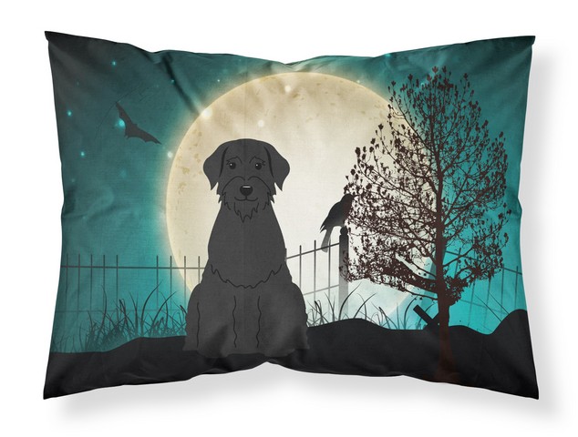 Halloween Scary Giant Schnauzer Fabric Standard Pillowcase