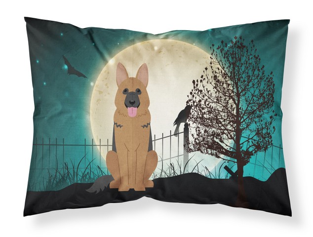 BB2257PILLOWCASE Halloween Scary German Shepherd Fabric Standard Pillowcase, 20.5 x 0.25 x 30 in.
