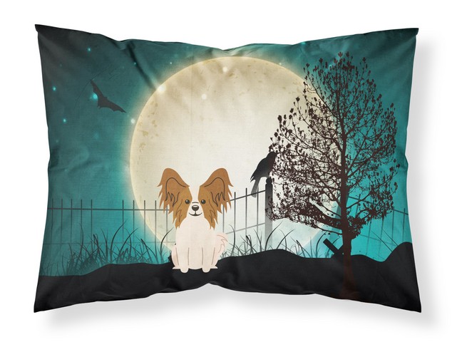 BB2268PILLOWCASE Halloween Scary Papillon Red White Fabric Standard Pillowcase, 20.5 x 0.25 x 30 in.