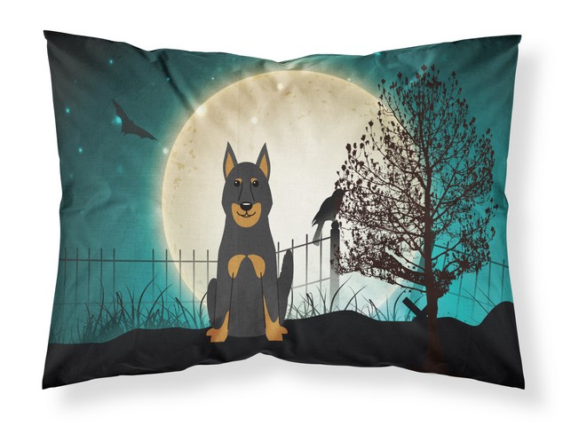 Halloween Scary Beauce Shepherd Dog Fabric Standard Pillowcase